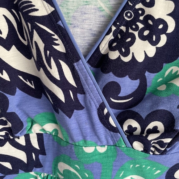 Boden Blue Floral Short Capped‎ Sleeve Ladies Career Dress, 2R - Picture 4 of 6